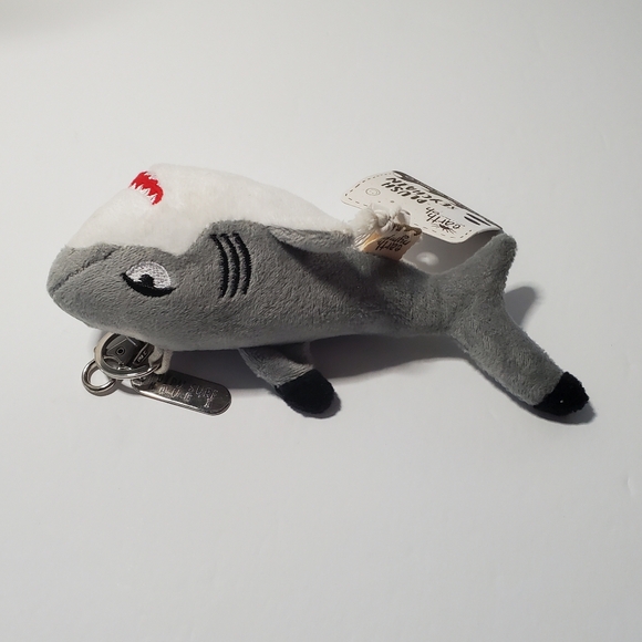 Earth Nymph Shark Plush Keychain Grey & White NWT Rare Gift Purse Hawaii Ocean - Picture 9 of 12